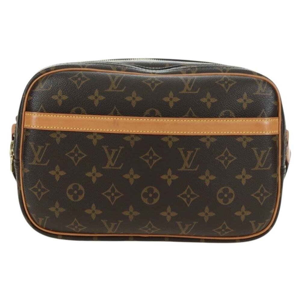 Louis Vuitton Monogram Reporter PM Shoulder Bag Brown